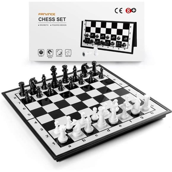 Chess Sets Travel Board Games: Magnetic Folding Chess Board with Instructions - Picture 1 of 6